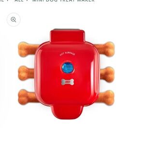 Dash Mini dog treat maker red makes 6 treats nonstick 420 Watts